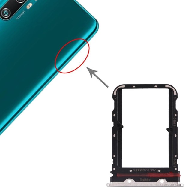 SIM Card Tray for Xiaomi Mi CC9 Pro/Mi Note 10/Mi Note 10 Pro/Mi Note 10 Lite (White) at 8,50 €