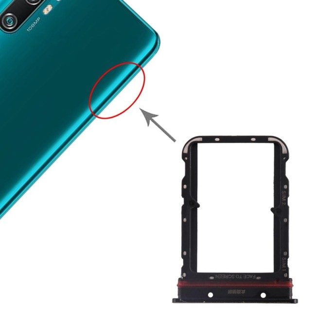 SIM Card Tray for Xiaomi Mi CC9 Pro/Mi Note 10/Mi Note 10 Pro/Mi Note 10 Lite (Black) at 8,50 €