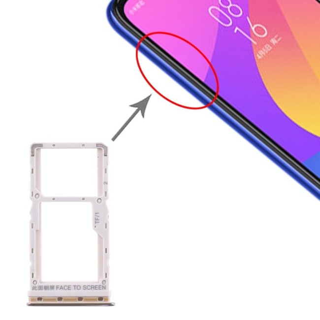 SIM + Micro SD Karten Halter für Xiaomi Mi A3 (Silber) für 7,90 €