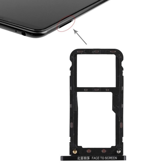 SIM kaart houder voor Xiaomi Mi Max 3 (zwart) voor 8,90 €