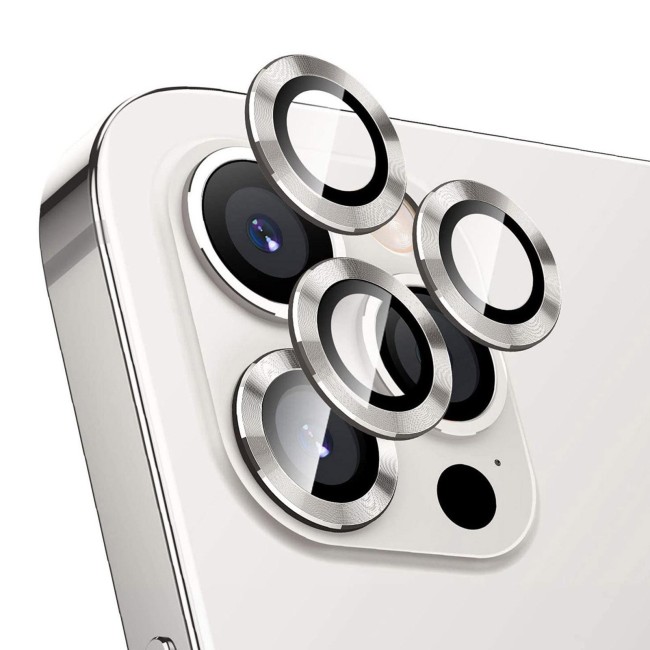 Panzerglas + Aluminium Kameraschutz für iPhone 12 Pro / Pro Max (Silber) für €13.95