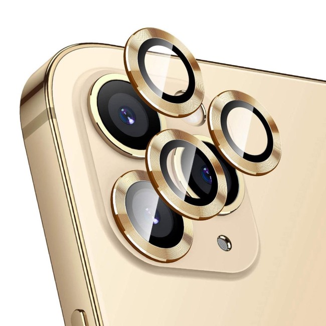 Panzerglas + Aluminium Kameraschutz für iPhone 12 Pro / Pro Max (Gold) für €13.95