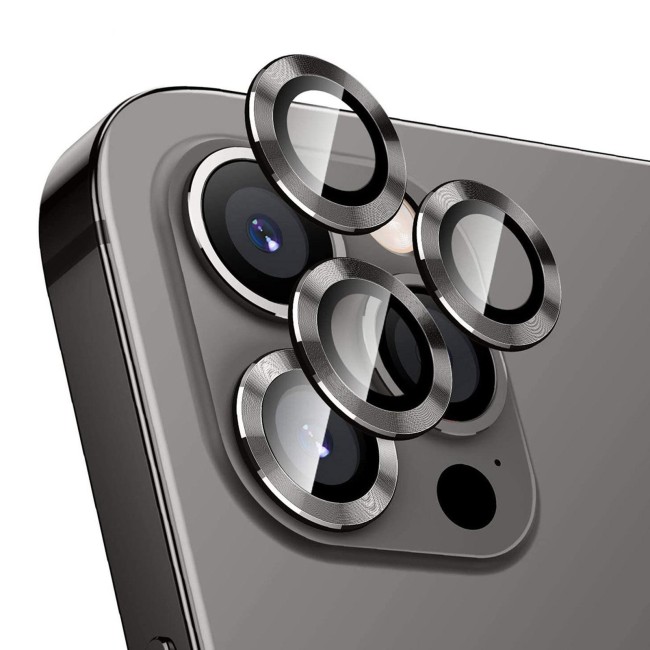Panzerglas + Aluminium Kameraschutz für iPhone 12 Pro / Pro Max (Schwarz) für €13.95