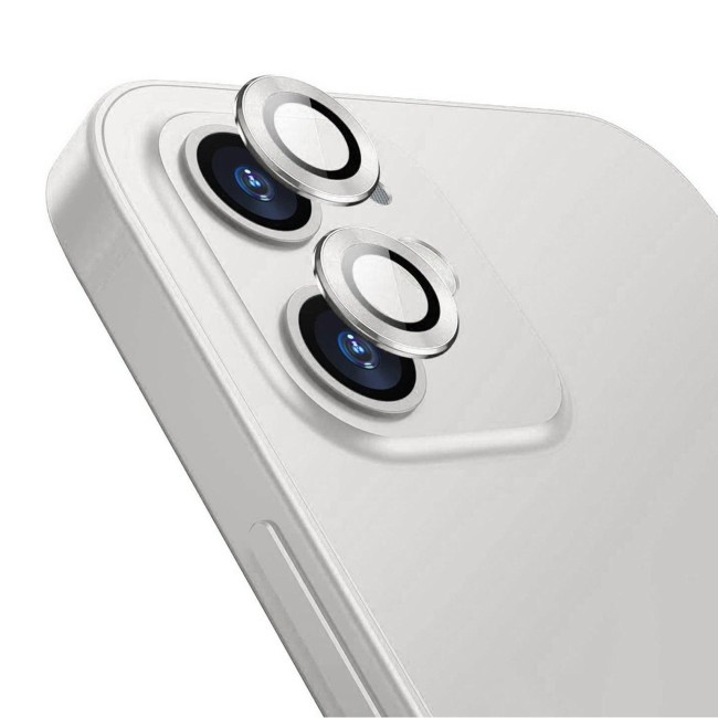 Aluminium + gehard glas camera protector voor iPhone 12/12 Mini (Zilver) voor €13.45