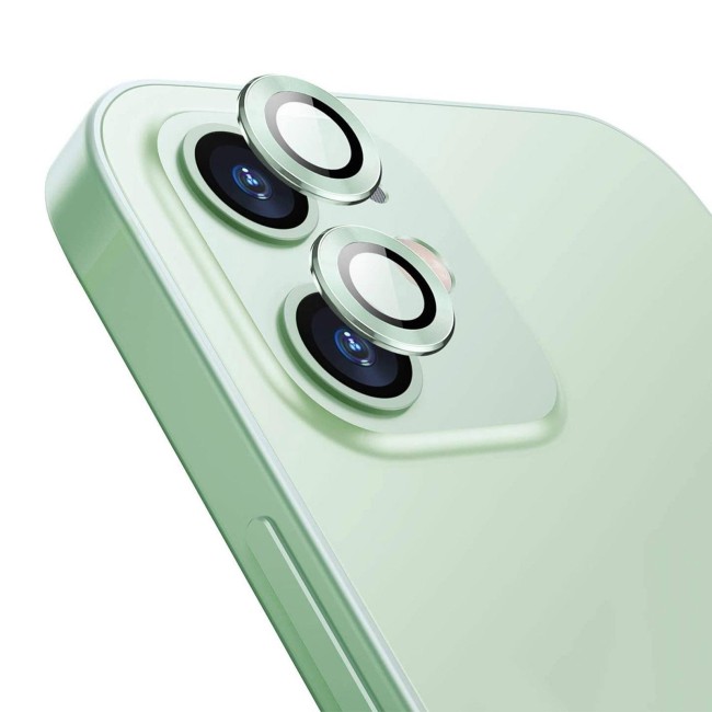 Camera Protector Aluminium + Tempered Glass for iPhone 12 / 12 Mini (Green) at €13.45
