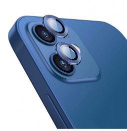 Panzerglas + Aluminium Kameraschutz für iPhone 12 / 12 Mini (Blau) für €13.45