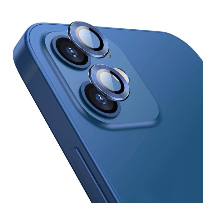 Camera Protector Aluminium + Tempered Glass for iPhone 12 / 12 Mini (Blue) at €13.45