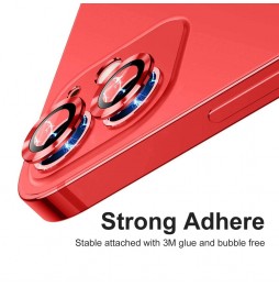 Aluminium + gehard glas camera protector voor iPhone 12 / 12 Mini (Rood) voor €13.45
