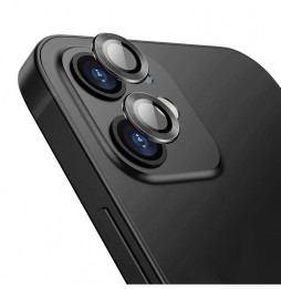 Aluminium + gehard glas camera protector voor iPhone 12 / 12 Mini (Zwart) voor €13.45