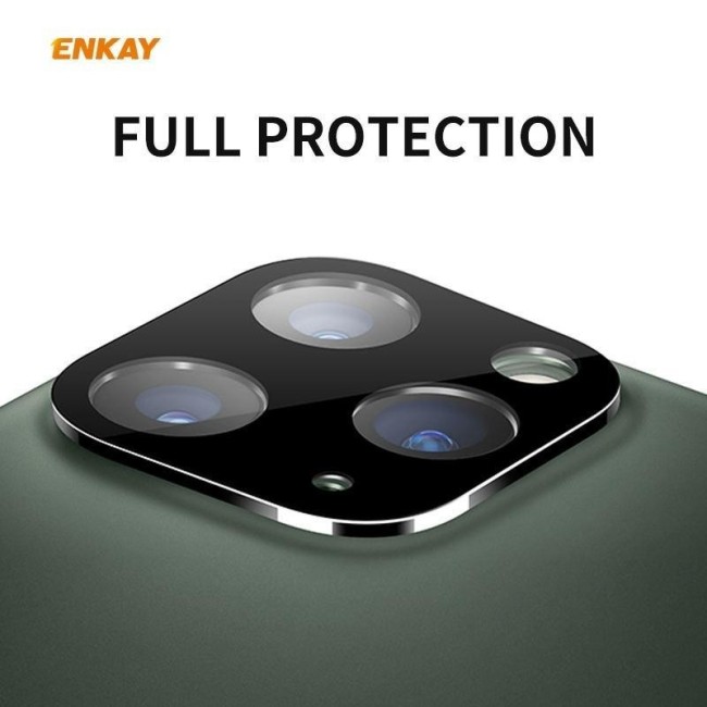 Full Camera Protector Tempered Glass + aluminium for iPhone 11 Pro / Pro Max (Black) at €12.95