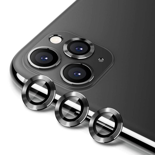 Protection caméra verre trempé + aluminium pour iPhone 11 Pro / Pro Max (Noir) à €13.95
