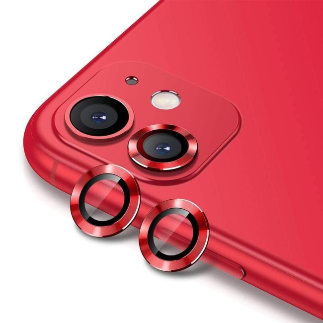 Camera Protector Aluminium + Tempered Glass for iPhone 11 (Red) at €13.95