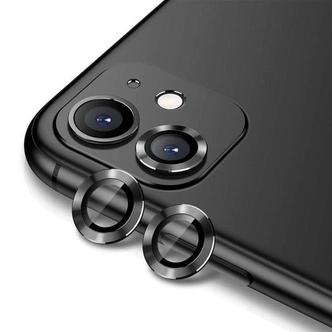 Aluminium + gehard glas camera protector voor iPhone 11 (Zwart) voor €13.95