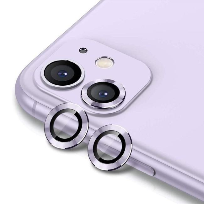 Aluminium + gehard glas camera protector voor iPhone 11 (Paars) voor €13.95