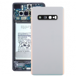 Cache arrière avec lentille pour Samsung Galaxy S10+ SM-G975 (Blanc)(Avec Logo) à 12,75 €