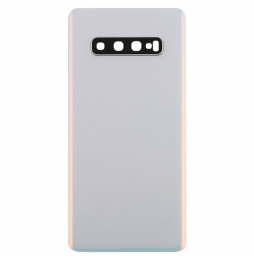 Cache arrière avec lentille pour Samsung Galaxy S10+ SM-G975 (Blanc)(Avec Logo) à 12,75 €
