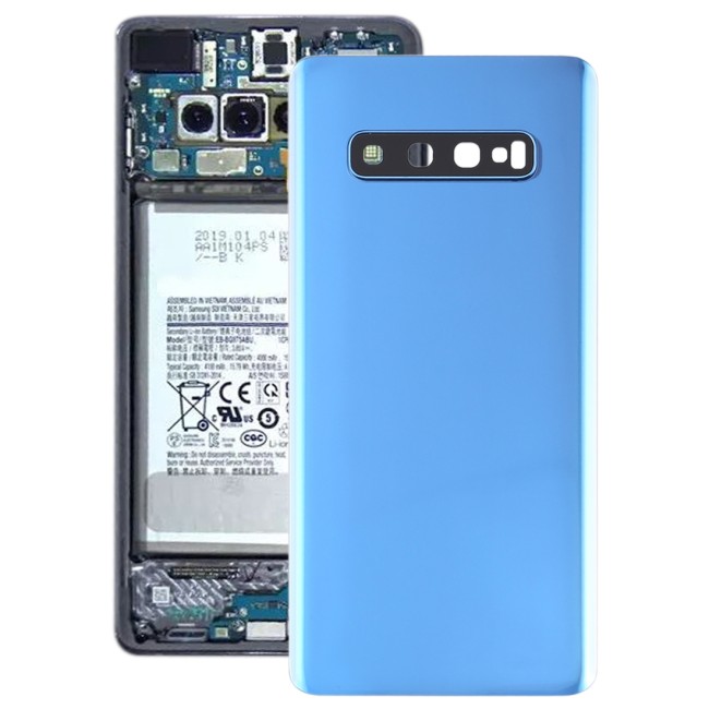 Cache arrière avec lentille pour Samsung Galaxy S10+ SM-G975 (Bleu)(Avec Logo) à 12,75 €