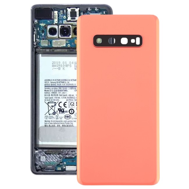 Cache arrière avec lentille pour Samsung Galaxy S10+ SM-G975 (Rose)(Avec Logo) à 12,75 €