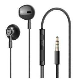 Écouteurs filaires intra-auriculaires haute qualité sonore et suppression du bruit Lenovo HF140 (Noir)