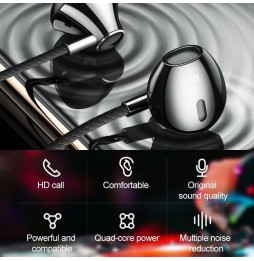 Écouteurs filaires intra-auriculaires haute qualité sonore et suppression du bruit Lenovo HF140 (Rouge) à €19.95
