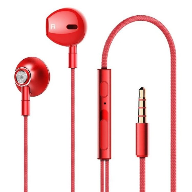 Écouteurs filaires intra-auriculaires haute qualité sonore et suppression du bruit Lenovo HF140 (Rouge) à €19.95