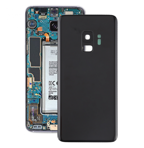 Battery Back Cover with Lens for Samsung Galaxy S9 SM-G960 (Black)(With Logo)