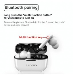 Écouteurs sans fil Bluetooth 5.0 Lenovo LivePods LP1 (rouge) à 32,57 €