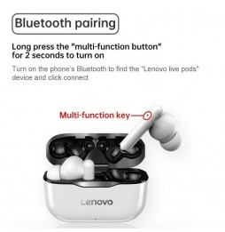 Lenovo LivePods LP1 Bluetooth 5.0 Wireless-Kopfhörer (grau) für 32,57 €