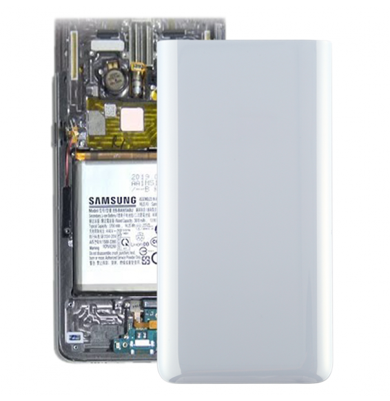 Cache arrière pour Samsung Galaxy A80 A90 SM-A805 (Argent)(Avec Logo)