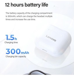 Original Lenovo LivePods LP40 TWS IPX4 Waterproof Bluetooth Earphone with Charging Box, Support Touch & HD Call & Siri at €22.50