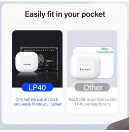 Lenovo LivePods LP40 TWS Bluetooth oortelefoon met oplaaddoos, ondersteuning voor HD oproepen en Siri voor €22.50