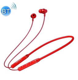 Écouteurs de sport sans fil Lenovo QE03 Bluetooth 5.0 monté sur le cou avec fonction de contrôle magnétique et de fil (rouge)...