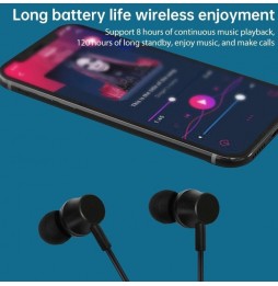 Écouteurs de sport sans fil Lenovo QE03 Bluetooth 5.0 monté sur le cou avec fonction de contrôle magnétique et de fil (noir) ...