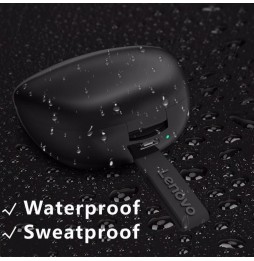Lenovo HT06 TWS draadloze stereo Bluetooth oortelefoon met oplaaddoos, HD oproep en IOS batterijweergave (zwart) voor 38,69 €