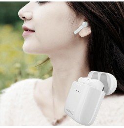 Écouteurs sans fil Lenovo QT83 Bluetooth 5.0 de qualité sonore Hifi avec boîtier de chargement magnétique, tactile, appel HD,...