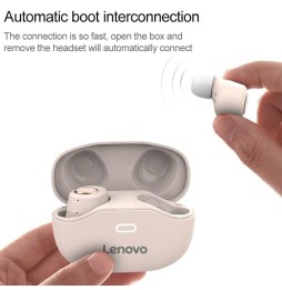 Lenovo X18 Wireless Bluetooth 5.0-Kopfhörer mit Ladekoffer, Anruffunktion und Siri (weiß) für 42,42 €