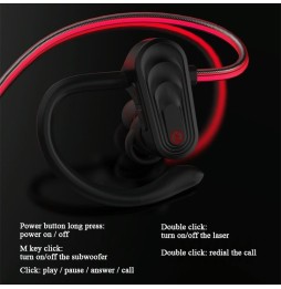 WK V13 Bluetooth 5.0 Pulse Laser Bedrade bediening Bluetooth oortelefoon, oproepfunctie (zwart) voor 51,64 €