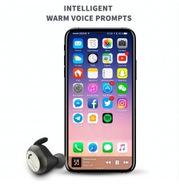 WK BS170 Bluetooth 4.2 Single Wireless Earphone, Support Call & Smart Voice Prompt & IOS Display Battery (White) at 16,05 €