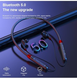 WK V16 Bluetooth 5.0 Écouteurs Bluetooth sport à double bobine mobile à attraction magnétique (noir) à 21,72 €