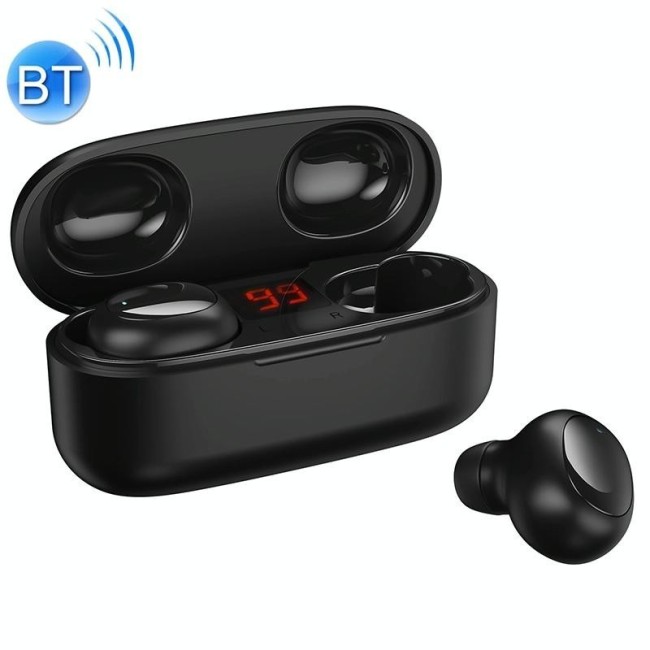 WK V5 TWS 9D Stereo Sound Bluetooth 5.0 Touch Wireless Earphone with LED Power Display & Charging Box, Support Calls (Black) ...