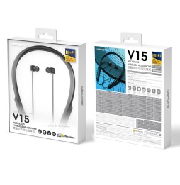 WK V15 Wireless Bluetooth 5.0 Hals-Kopfhörer mit TF-Kartenleser (schwarz) für 15,04 €