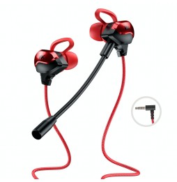 WK ET-Y30 ET Gaming-In-Ear-Kopfhörer 3,5-mm-Winkelbuchse mit Mikrofon (rot) für €20.95