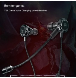 WK Y28 USB-C / Type-C Plug Gaming Voice-changing Wired Earphone with Pluggable Microphone, Cable Length: 1.4m voor €29.95