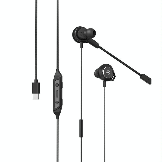 Écouteurs gaming USB-C / Type-C filaires à changement de voix avec microphone 1,4m WK Y28 à €29.95