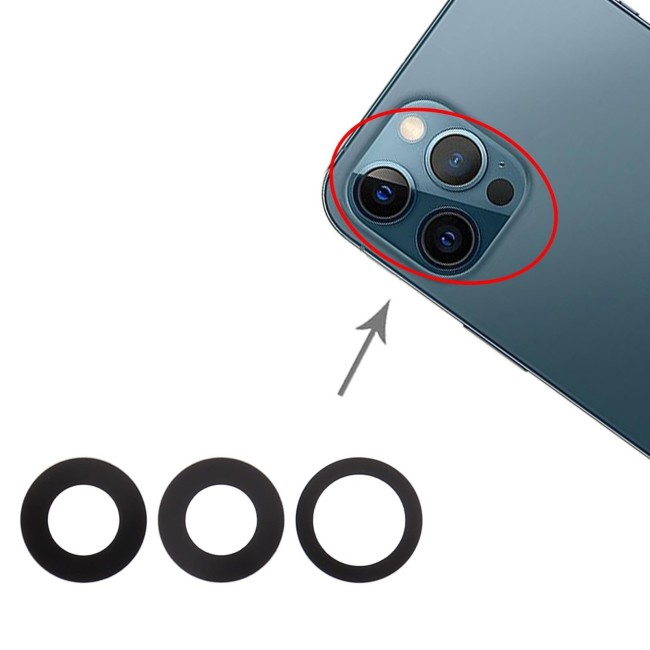 Vitre objectif caméra arrière pour iPhone 12 Pro Max à 6,90 €