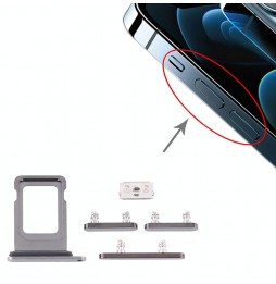 SIM Card Tray + Buttons for iPhone 12 Pro Max (Graphite) at 9,90 €