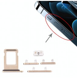 SIM Card Tray + Buttons for iPhone 12 Pro Max (Gold) at 9,90 €