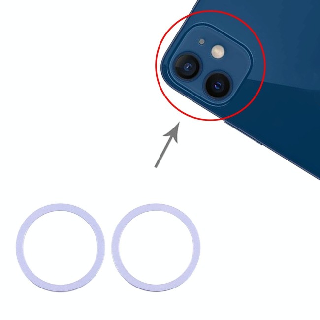 2x Camera Metal Hoop Ring for iPhone 12 (Purple) at 6,85 €