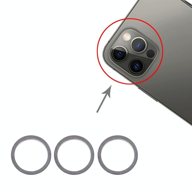 3x Camera Metal Hoop Ring for iPhone 12 Pro (Graphite) at 7,85 €