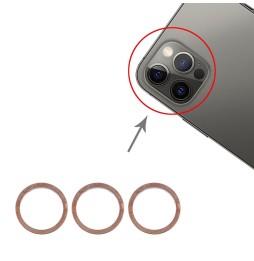 3x Camera Metal Hoop Ring for iPhone 12 Pro (Gold) at 7,85 €